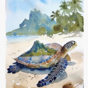 Caribbean Turtle Love Poster