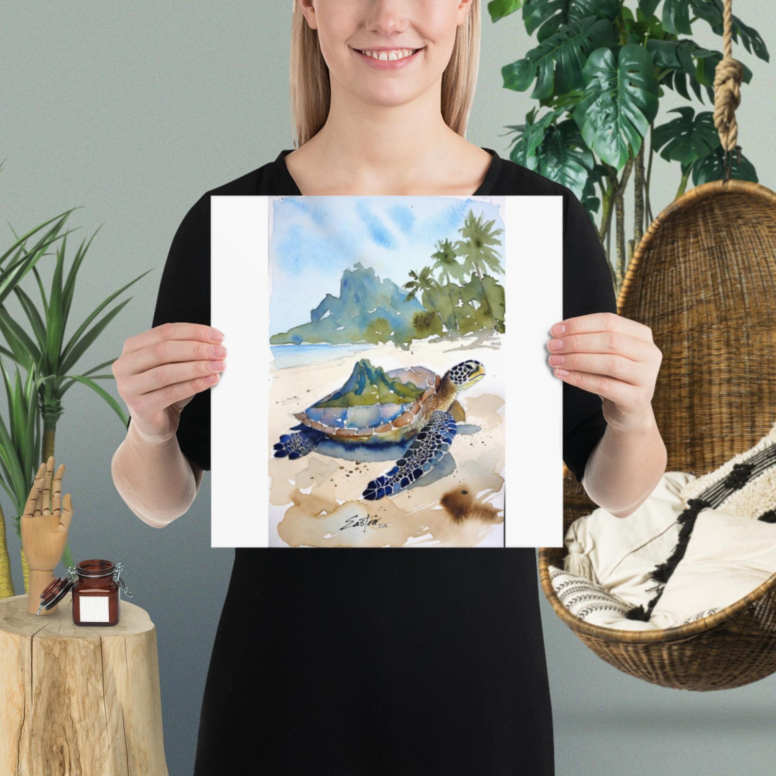Caribbean Turtle Love Poster - Image 2