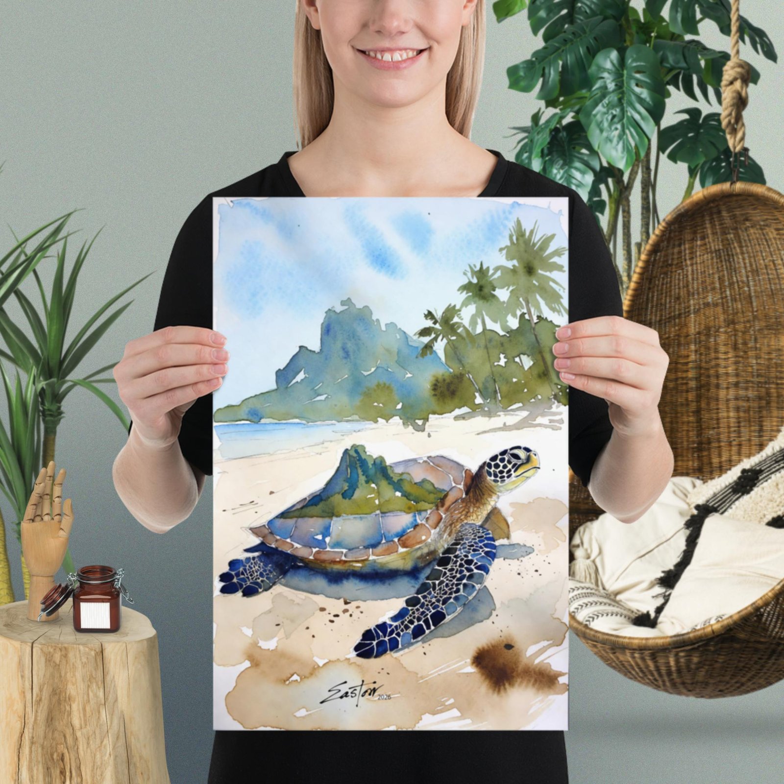 Caribbean Turtle Love Poster - Image 4