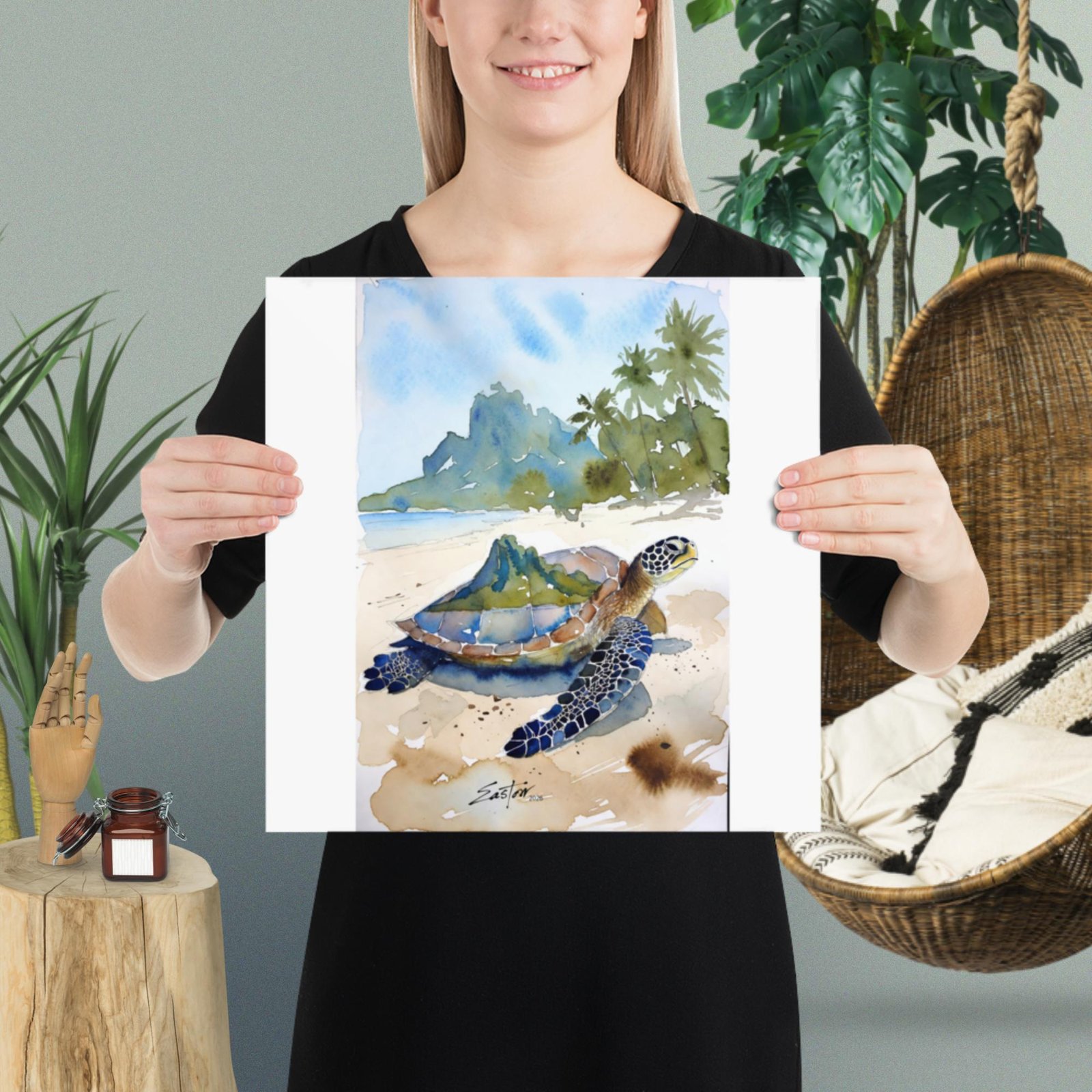Caribbean Turtle Love Poster - Image 5