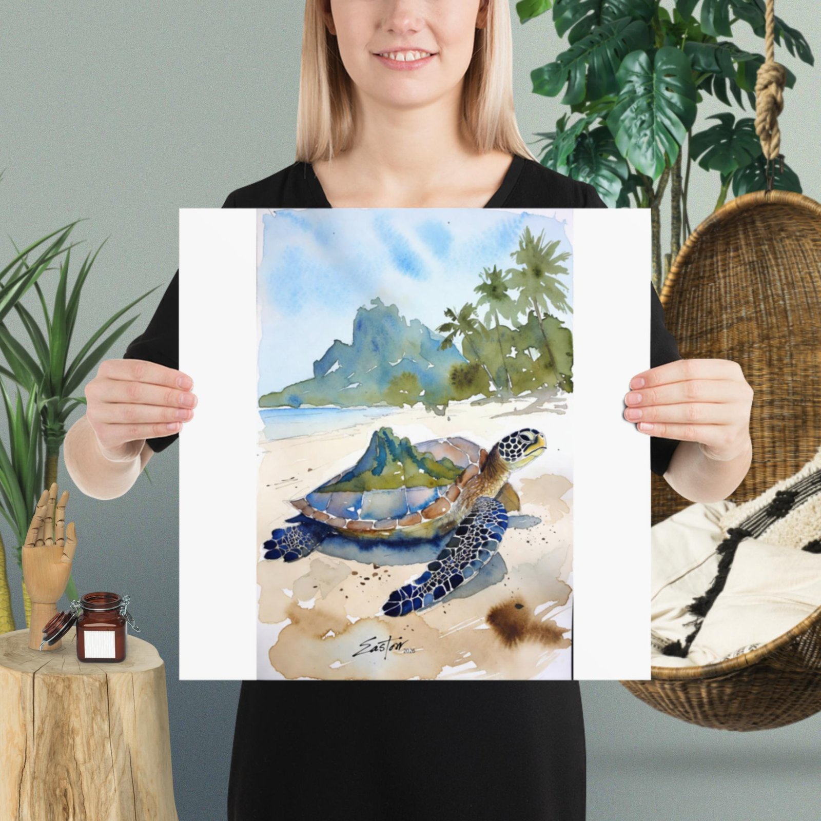 Caribbean Turtle Love Poster - Image 6