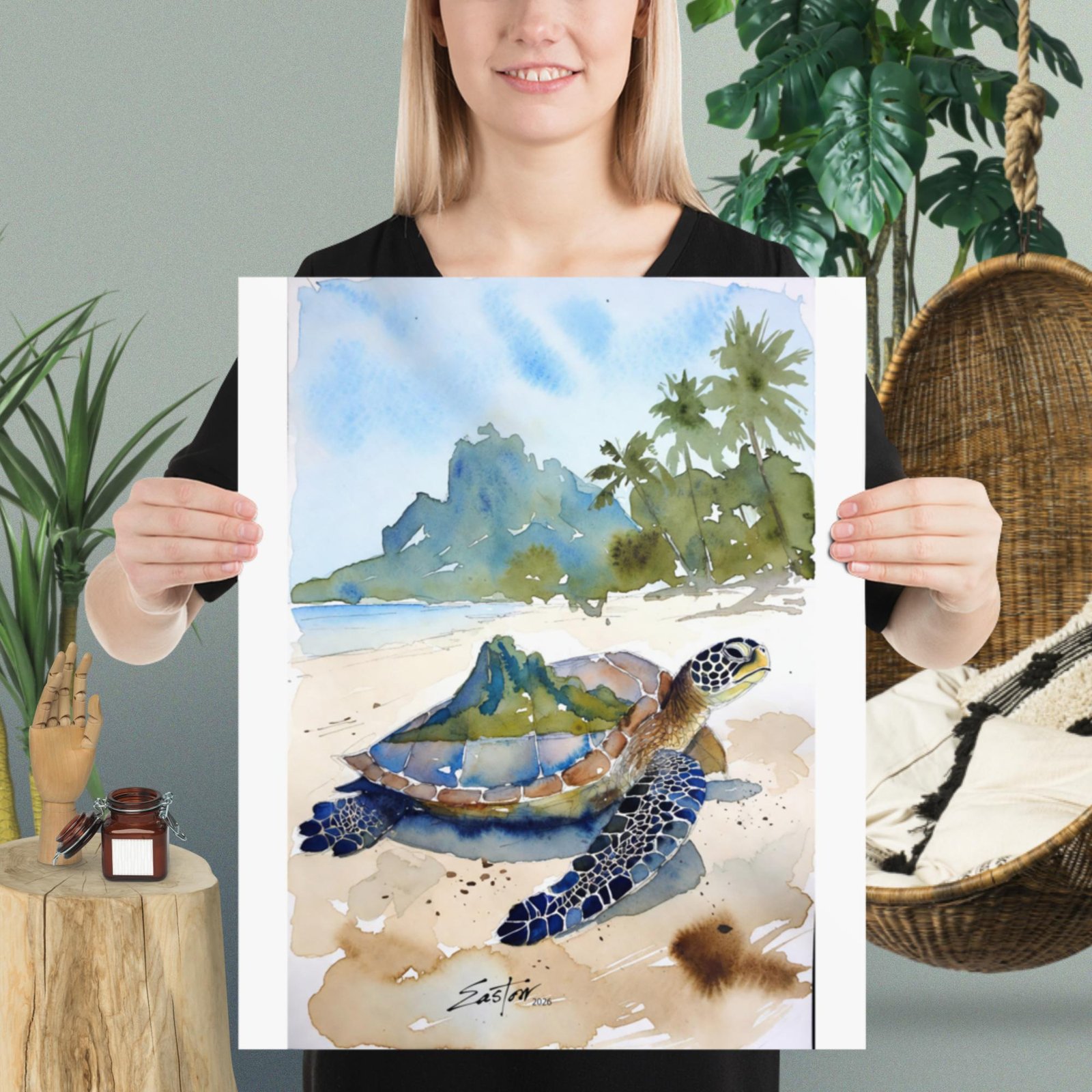 Caribbean Turtle Love Poster - Image 7