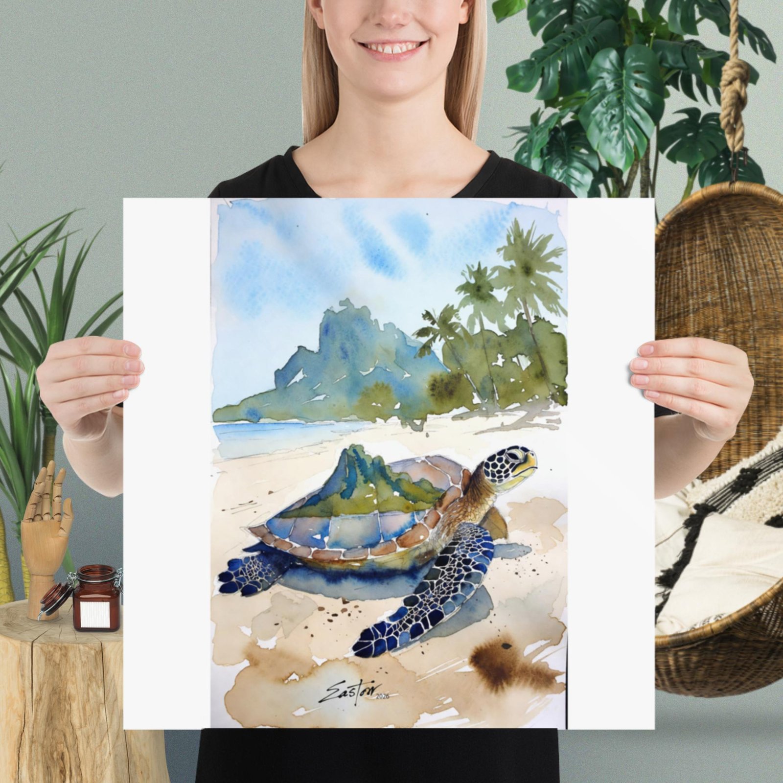 Caribbean Turtle Love Poster - Image 8