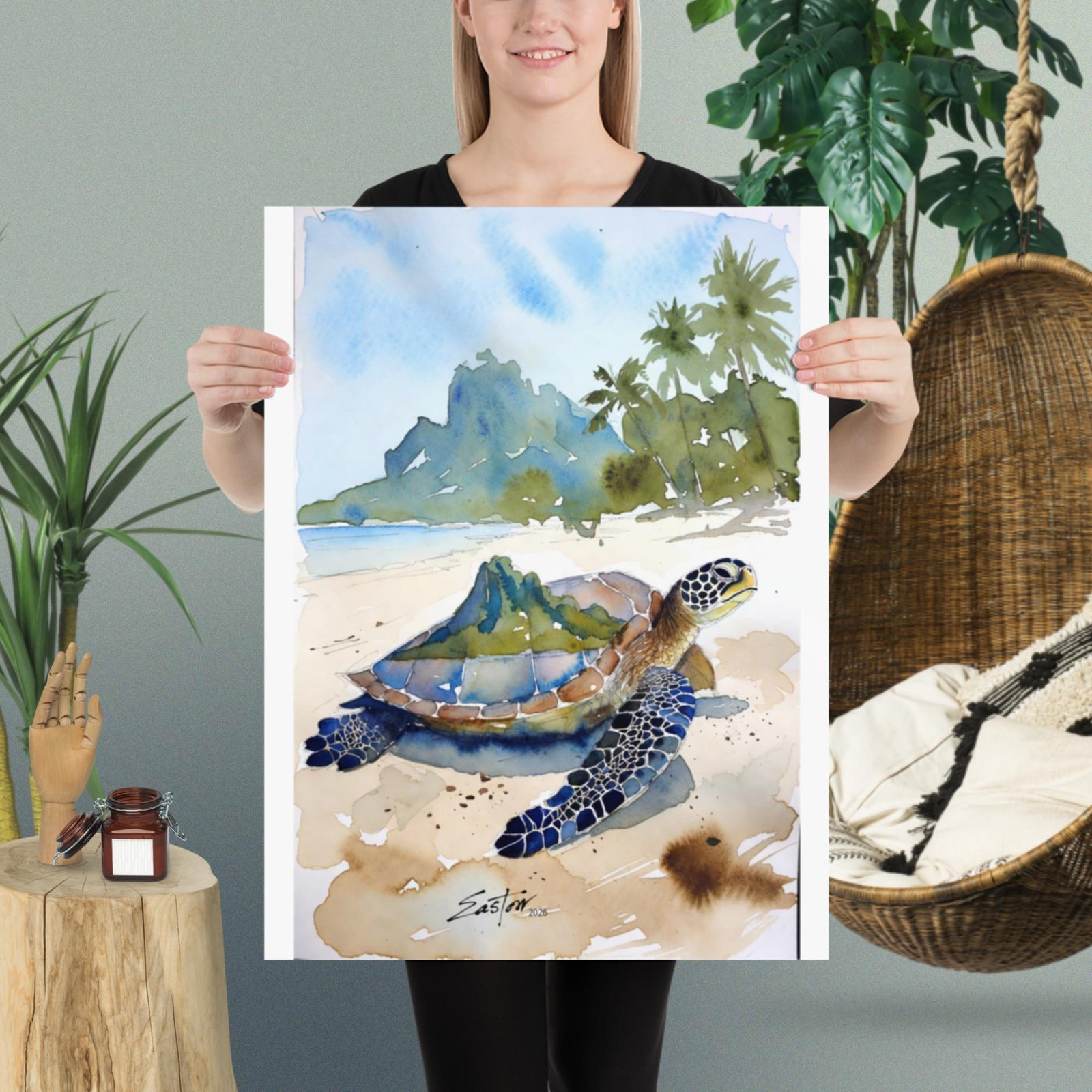Caribbean Turtle Love Poster - Image 9