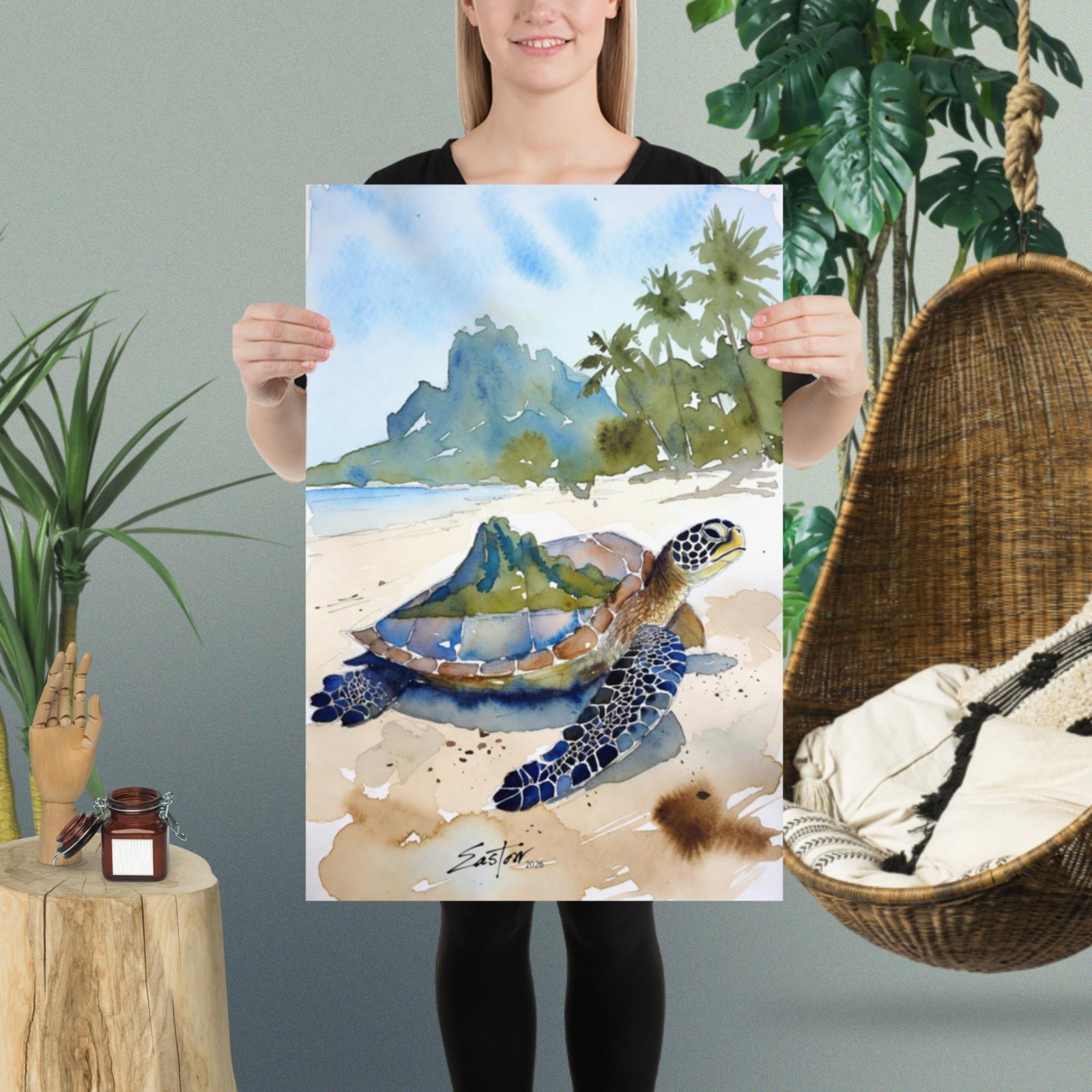 Caribbean Turtle Love Poster - Image 14