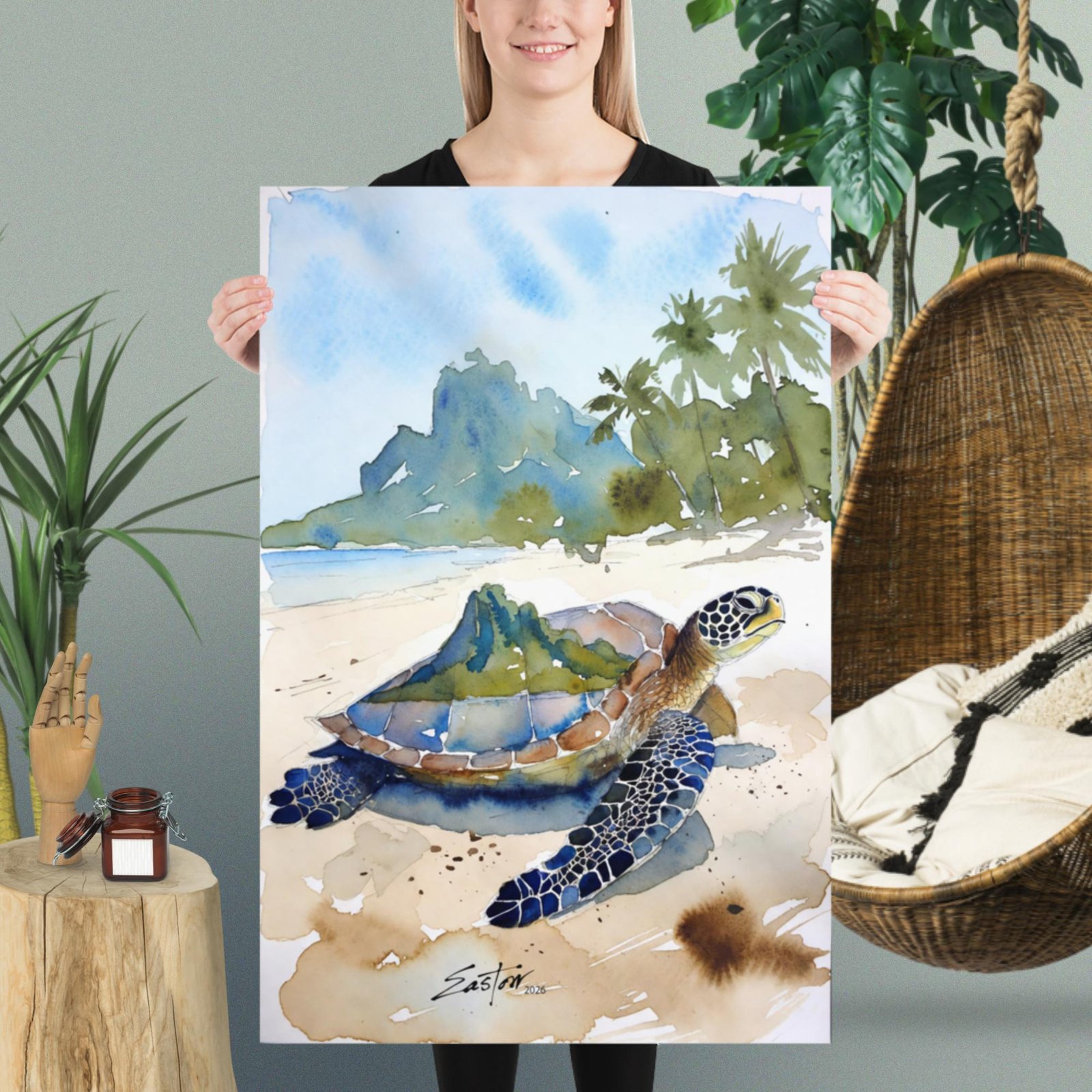 Caribbean Turtle Love Poster - Image 10